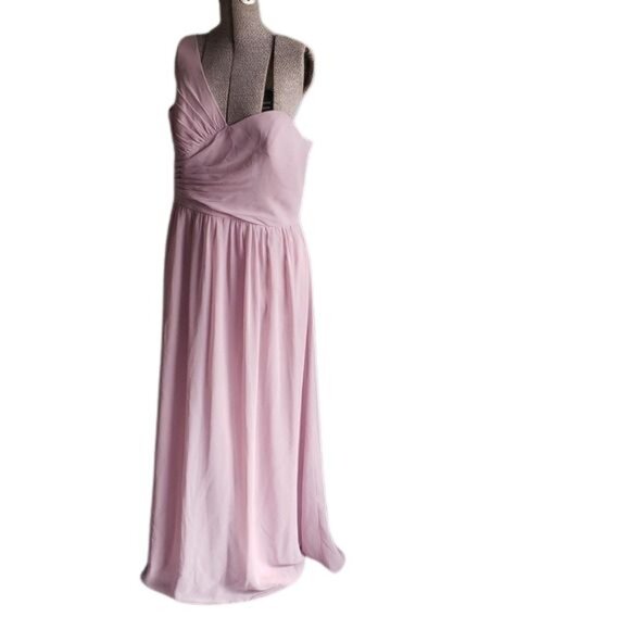 Alfred Angelo One Shoulder Dusty Rose Floor Length Bridesmaids/Prom Dress, Sz 16 - Picture 1 of 16